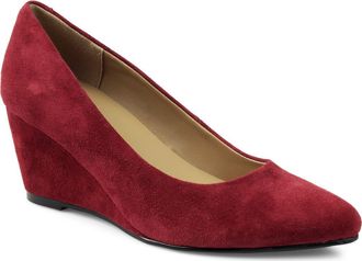 National Comfort Wedge Pump in Red Suede at Nordstrom, Size 10
