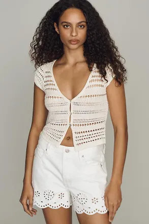 Frame Denim Cotton Eyelet Shorts