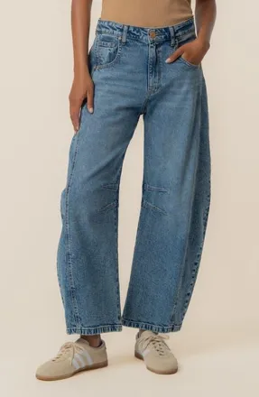 Kut from the Kloth Ashlyn Horseshoe Barrel Leg Jeans in Admirer at Nordstrom, Size 00