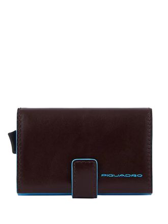 Piquadro leather metal cardholder - men - Leather/Polyester/Polyester - One Size - Brown