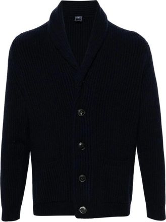 Fedeli Terminillo ML Blue Cardigan - Heren - Vesten - Blauw - XL - Truien & Vesten