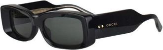 Gucci Gefacetteerde Rechthoekige Zonnebril - Dames - Zonnebrillen - Zwart - ONE Size - Nylon - Accessoires