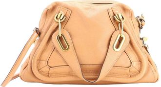 Chlo&eacute; Beige Leather Paraty Top Handle Bag Medium (Authentic Pre-Loved)