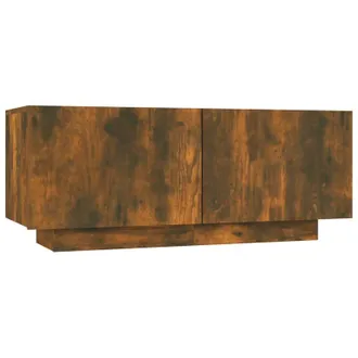 vidaXL Vidaxl - Mueble Para Tv Madera Contrachapada Roble Ahumado 100x35x40 Cm