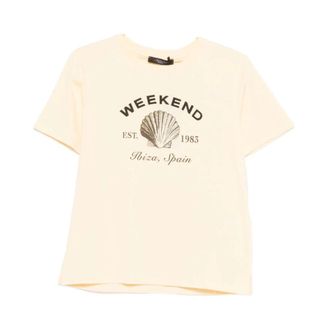 Max Mara T-Shirts, female, Yellow, Size: XL T-shirt basic dalla linea dritta