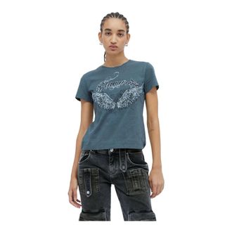 Blumarine Graphic Logo T-Shirt - female - Blumarine - T-Shirts - Black - M - Tops
