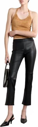 Stouls Jp Twenty Cropped Leather Flared Pants In Black