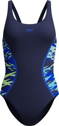 Speedo Badeanzug SPEEDO Hyperboom Splc Msclbk Gr. 36, nvy, blu, Badeanz&uuml;ge, Damen, 36, N-Gr, Obermaterial: 100% Polyester, Badeanzug, Muscleback-Stil mit mit