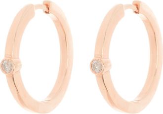 Meshmerise Bezel Set Diamond Hoop Earrings - 0.20 ctw in Rose at Nordstrom Rack