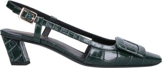 Roger Vivier Green Belle Vivier Crocodile-Embossed Leather Pumps