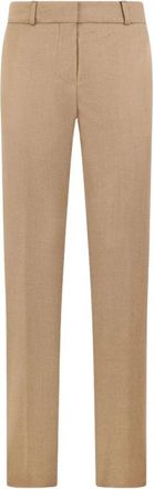 Brooks Brothers Sigarettenpijpmodel Flanellen Maagdelijke Wollen Broek - Dames - Slim Fit Broeken - Beige - 2XS - Wol - Broeken