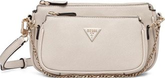 Guess Co mini Noelle logo cross body bag - women - Polyurethane - One Size - Neutrals