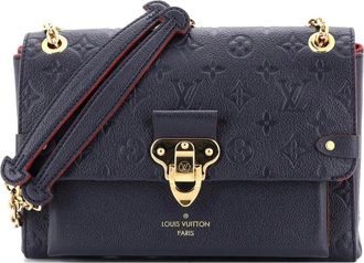 Louis Vuitton Borsa a mano Vavin PM in pelle Empreinte con monogramma e tracolla - Blu