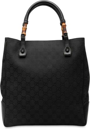 Gucci Borsa tote GG in tela e bamb&ugrave; 2000-2015 - Nero