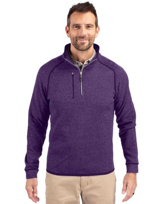 Cutter & Buck Mainsail Sweater-Knit Mens Half Zip Pullover Jacket