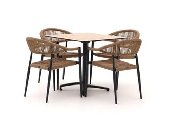 Manifesto Furniture Manifesto Belpasso/Canzo 80cm dining tuinset 5-delig stapelbaar inklapbaar