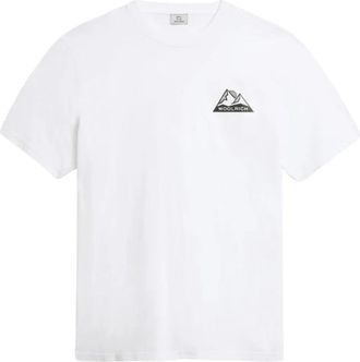 Woolrich Mountain Tee - Heren - T-shirts - Wit - 3XL - Katoen - Tops