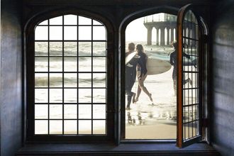 Queence Wandsticker »Surfer« Wandsticker, Wandbild, selbstklebend, 3D, Fenster