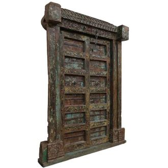 Wanderlust Deco Puerta De Madera Marron 164x34x220h Cm