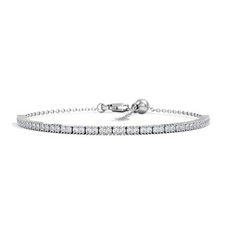 The Diamond Store Adjustable Lab Diamond Tennis Bracelet 1.00ct in 925 Silver