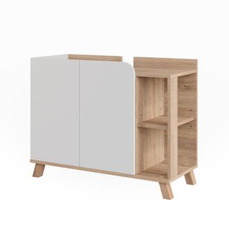 Vicco Mueble Bajo Lavabo Karen, Sonoma/blanco, 80 X 65 Cm Con 2 Puertas