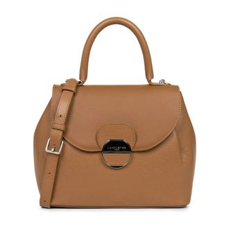 Lancaster Flap Handtas met Metalen Sluiting - Dames - Handtassen - Bruin - ONE Size - Leer - Tassen