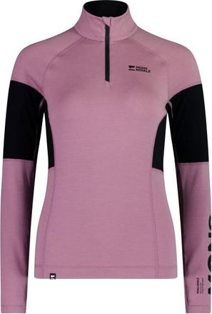 Mons Royale Olympus Merino Base Layer 1/4 Zip L/S Merinounterw&auml;sche f&uuml;r Damen | rosa