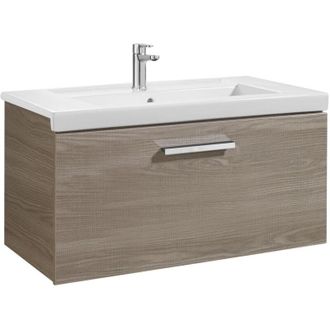 Roca Unik Mueble Con Un Caj&oacute;n + Lavabo Prisma Roca Color: Fresno - Medidas: 800x460x450 Mm - Posici&oacute;n Del Lavabo: Central