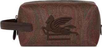 Etro pegaso embroidery arnica pouch - men - PVC/CALFSKIN/Nylon - One Size - Brown
