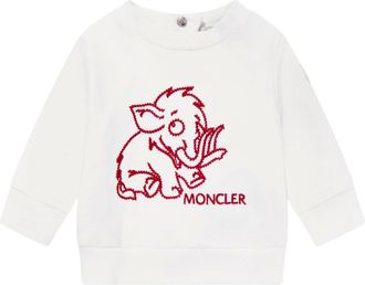 Moncler Kids Sweatshirts, male, White, 3 Y, Baby Boys White Sweatshirt Mammoth Style