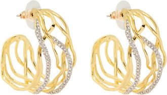 Alexis Bittar Alexis Bittar Solanales Two-tone 14kt Gold-plated Hoop Earrings - One Size