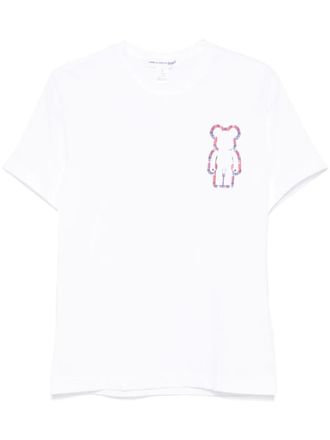 Comme Des Gar&ccedil;ons x BE@RBRICK T-shirt in cotone - Bianco
