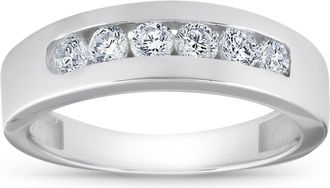 Pompeii3 1ct Channel Set Mens Diamond Wedding Ring 14K White Gold Size Selectable