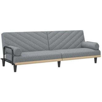 vidaXL Sof&aacute; Cama Con Reposabrazos Tela Gris Claro Vidaxl