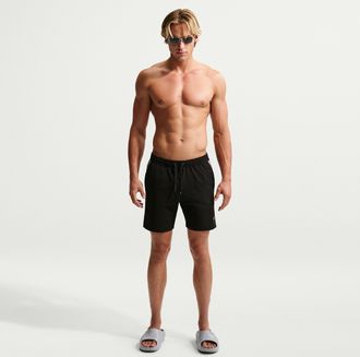 Nike Mens Swim Contend Essential 7 Brief-Lined Volley Short in Black | NESSG482-001