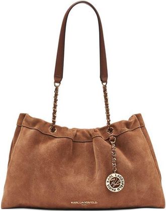 Karl Lagerfeld Amandine Suede Shoulder in Cognac at Nordstrom