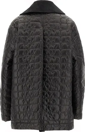 Ganni Quilted Midi Quilted Jacket - Gray