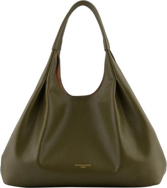 Pourchet Arche Satchel - Dames - Schoudertassen - Groen - ONE Size - Leer - Tassen