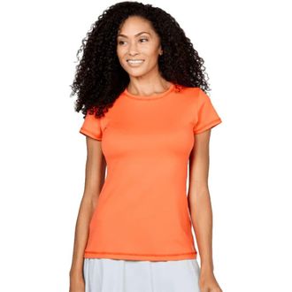 Sofibella UV Colors Short Sleeve Womens Tennis Shirt in Nectarine at Nordstrom, Size X-Large