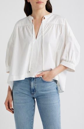 BOSS Bollana High-Low Pullover Top in Bright White at Nordstrom, Size 14