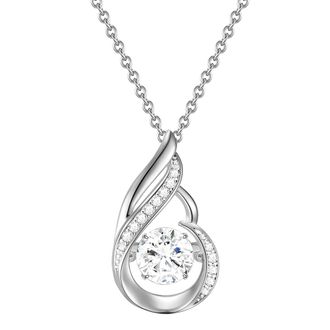 Rafaela Donata Womens Necklace with pendant sterling silver zirconia white - Size 40cm