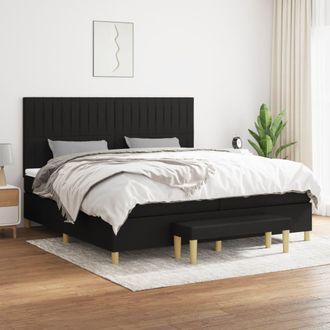 vidaXL Vidaxl - Cama Box Spring Con Colch&oacute;n Tela Negro 200x200 Cm