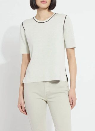 Lyss&eacute; Odessa Reversible Short Sleeve Tee In Blk/ivo