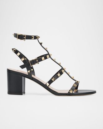 Valentino Garavani 60mm Rockstud Leather City Sandals