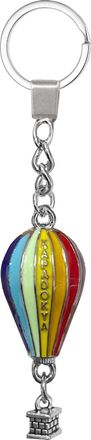 Generic Rainbow Keychain - Hot Air Balloon Keychain, 2.5cm Rainbow Bag Charm Hot Air Balloon Resin Pendant | Car KeyRing, Car Keys Purse Zipper, Decor Fun Gif
