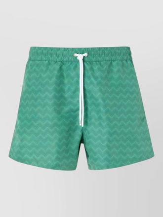 Missoni mid length zigzag drawstring swim shorts
