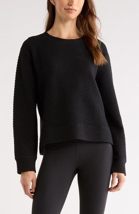 Zella Ottoman Twill Sweater in Black at Nordstrom, Size Xx-Large