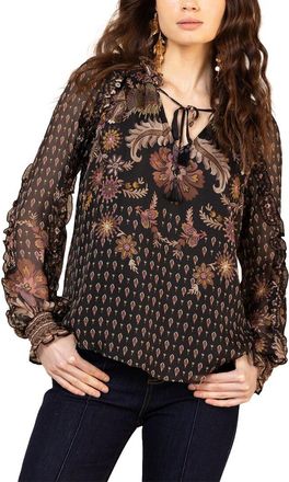 Hale Bob Hale Bob Long Sleeve Robin Silk Blouse