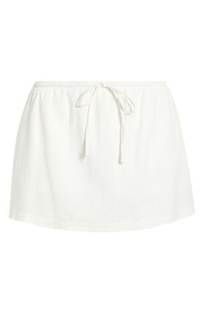 PacSun Tie Waist Miniskirt in White at Nordstrom, Size Xx-Small