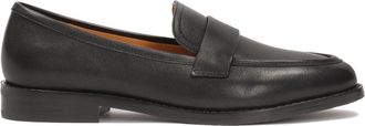 Kazar Zwarte loafers in minimalistische stijl. Dit product valt groot uit. - Dames - Loafers - Zwart - 39 EU - Leer - Schoenen
